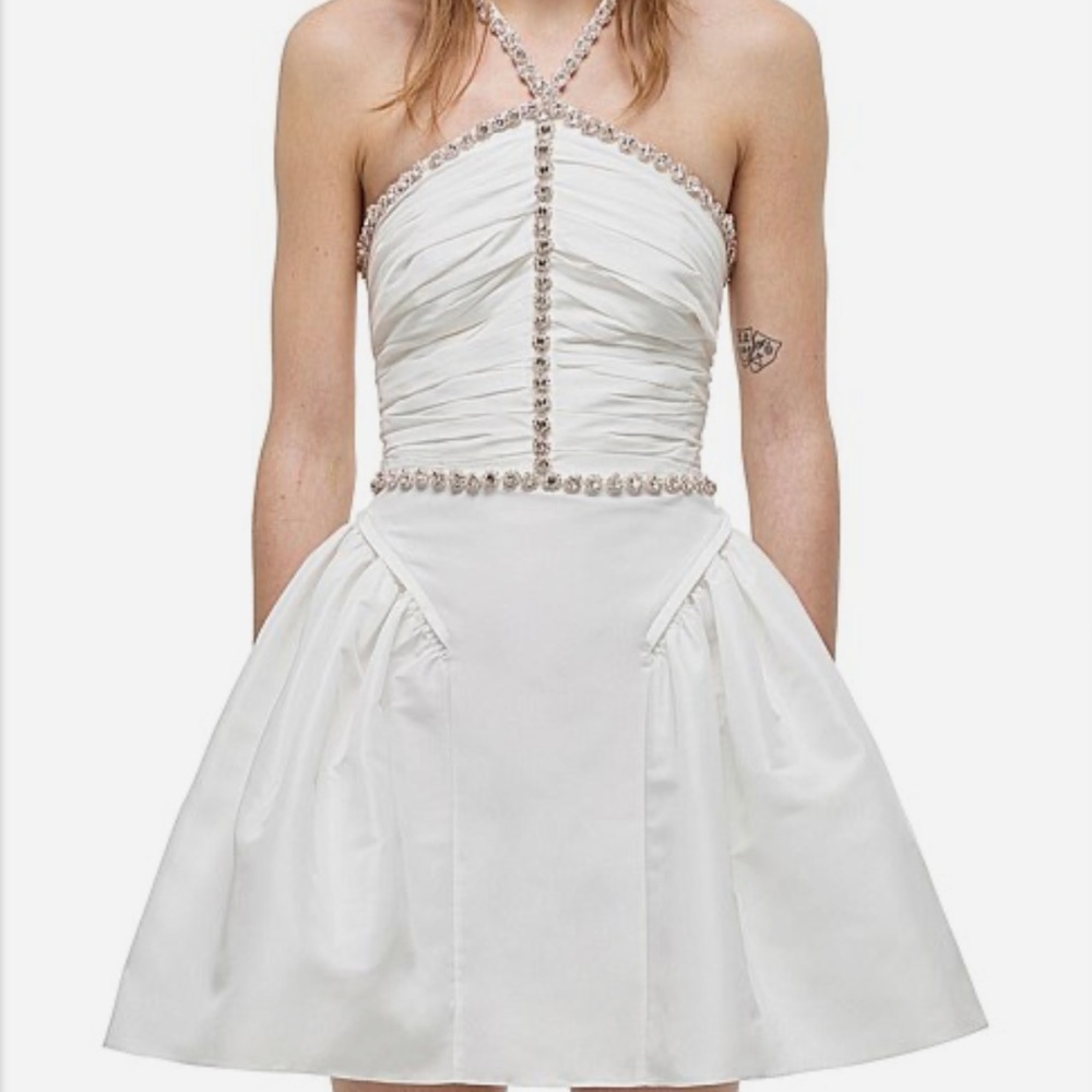 Self-Portrait White Mini Dress, Brand New with Tags, Size 2